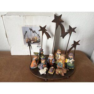 Mission Gallery 10 Piece Ceramic Children’s Nativity Set Including Base & Box
